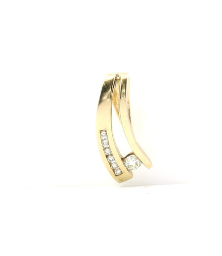 14K Yellow Gold And Diamond Slider Pendant