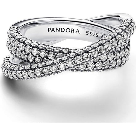 Pandora Timeless Pavé Crossover Dual Band Ring Size 9