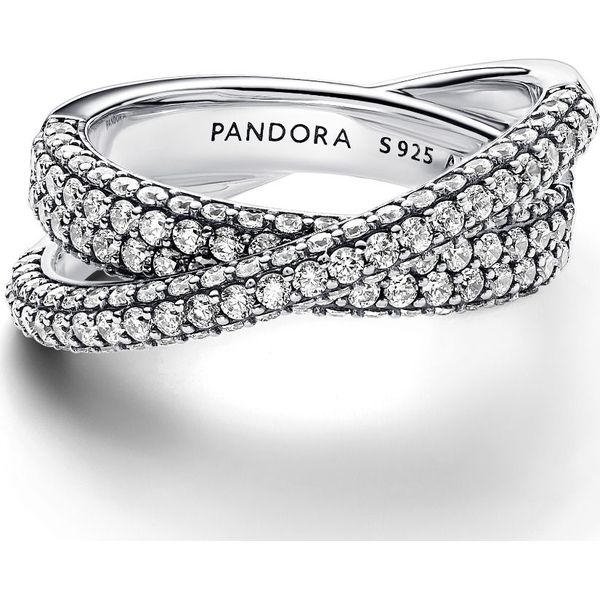 Pandora Timeless Pavé Crossover Dual Band Ring Size 9