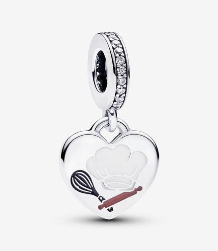 Pandora Engravable Baking Tools Heart Dangle Charm