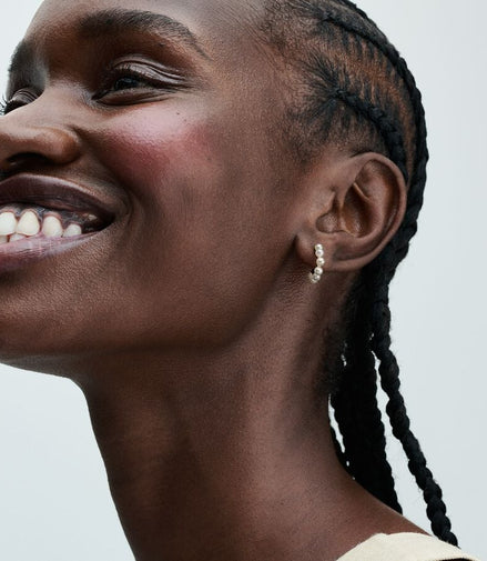 Pandora Timeless Treated Freshwater Cultured Pearls Open Hoop Earrings