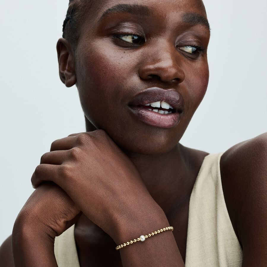 Pandora Timeless Treated Freshwater Cultured Pearl & Beads Bracelet Size 18