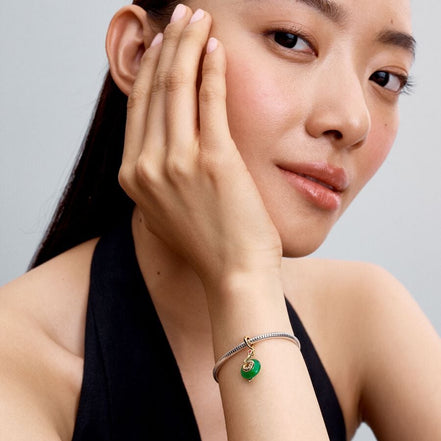 Pandora Moments Snake Green Murano Glass Dangle Charm