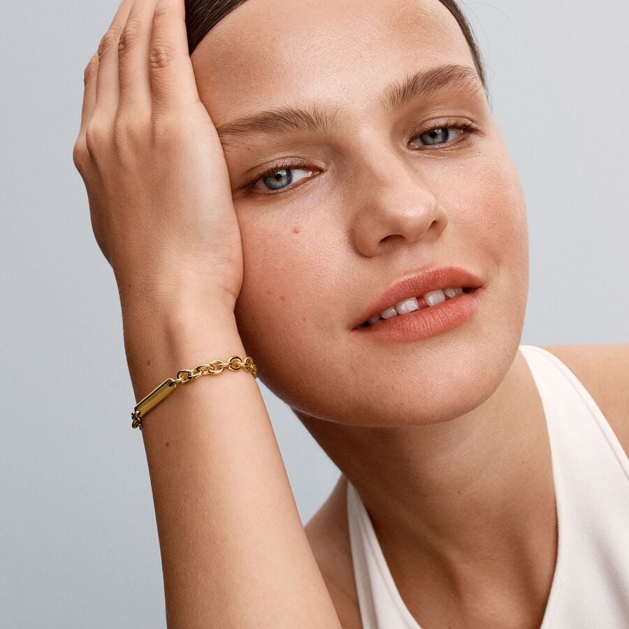 Pandora Moments Engravable Bar Link Bracelet Size 16