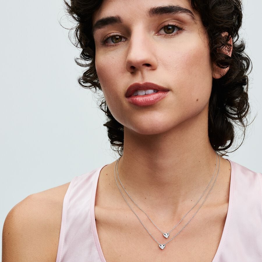 Pandora Moments Forever & Always Splittable Heart Collier Necklaces