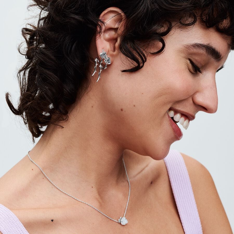 Pandora Moments White Rose in Bloom Collier Necklace 45 cm