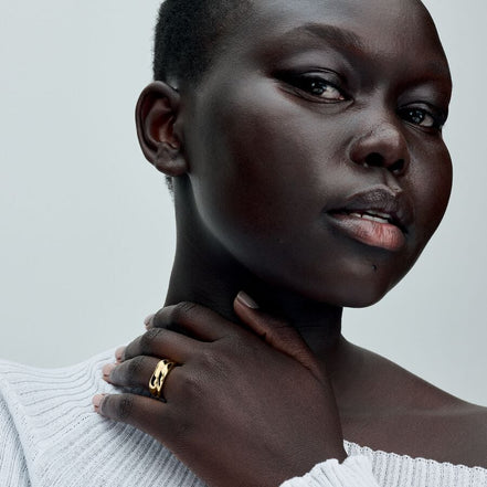 Pandora Essence Organically Shaped Stacking Rings Size 6