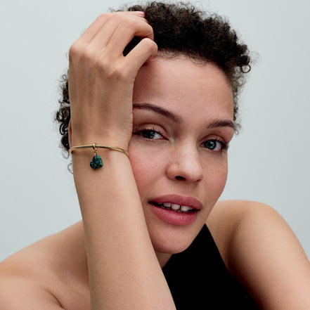 Pandora Moments Opalescent Green Heart Dangle Charm