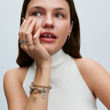 Pandora Moments Sparkling Clear Hot Air Balloon Dangle Charm