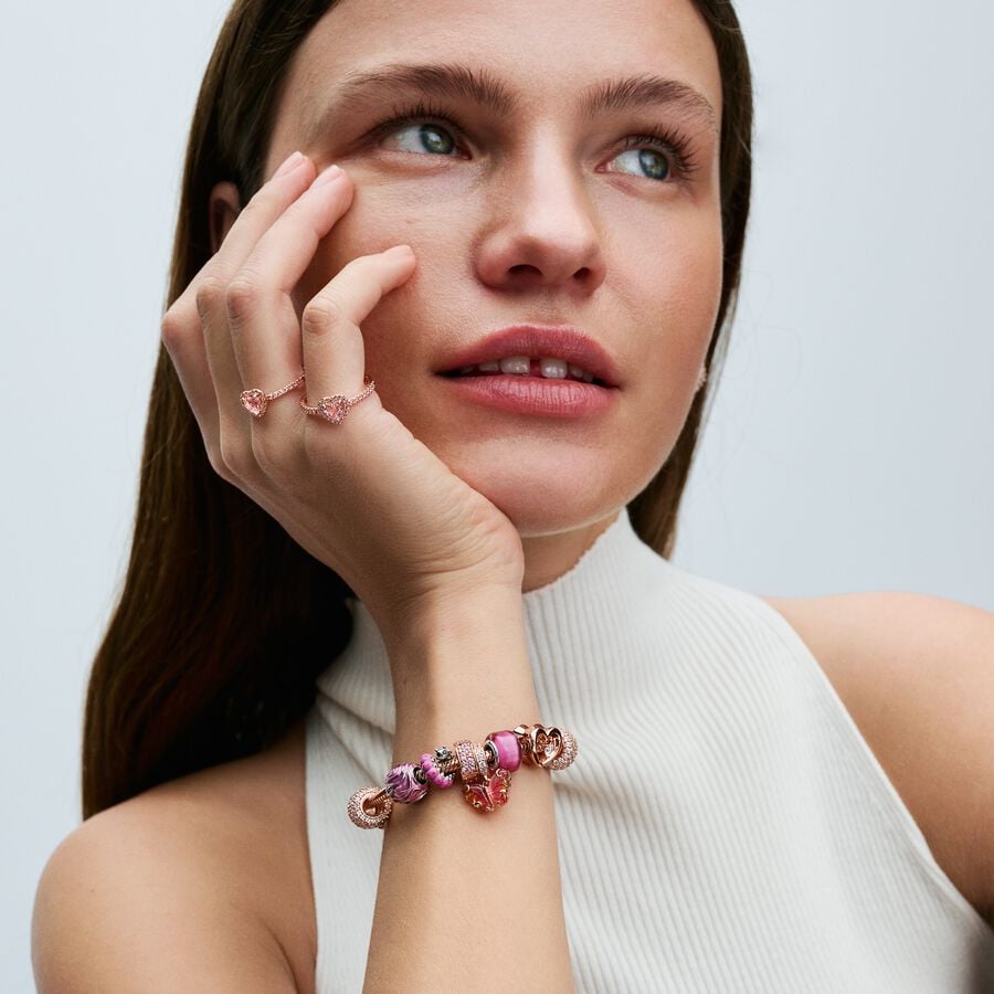 Pandora Moments Pink And Yellow Murano Glass Butterfly Dangle Charm