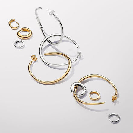 Pandora Essence Organically Shaped 42 mm Open Hoop Earrings