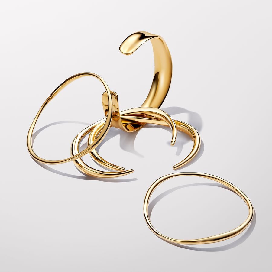 Pandora Essence Organically Shaped Bangle Bracelet Size 2