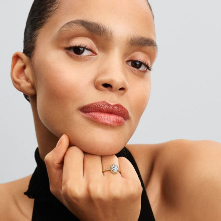 Pandora Timeless Oval Sparkling Halo Ring Size 7.5