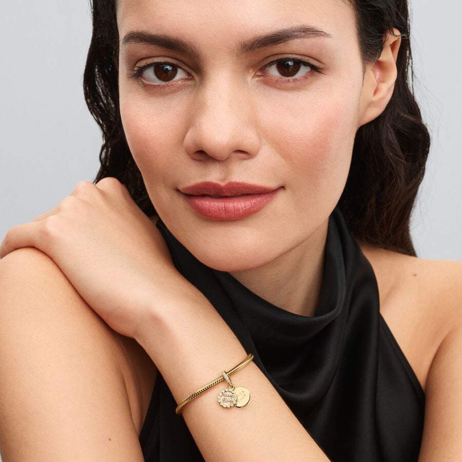 Pandora Moments 14K Gold-Plated Happy Birthday Cake Dangle Charm