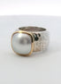 Raymond Mazza 14K Gold and Sterling Silver Mabe Pearl Ring