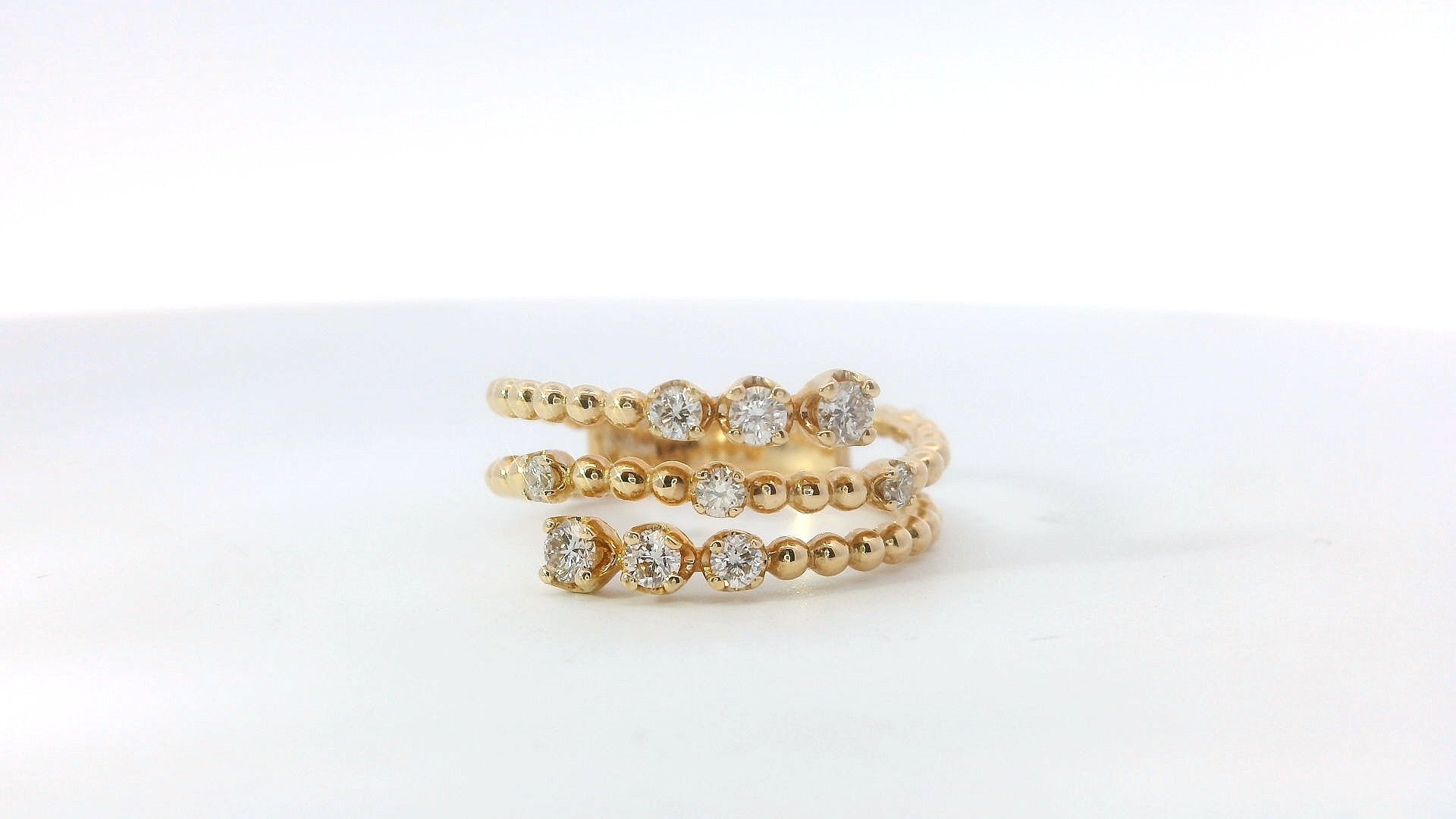14K Yellow Gold and 0.41 CTW DIamond Fashion Wrap Ring