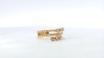 14K Yellow Gold and 0.41 CTW DIamond Fashion Wrap Ring
