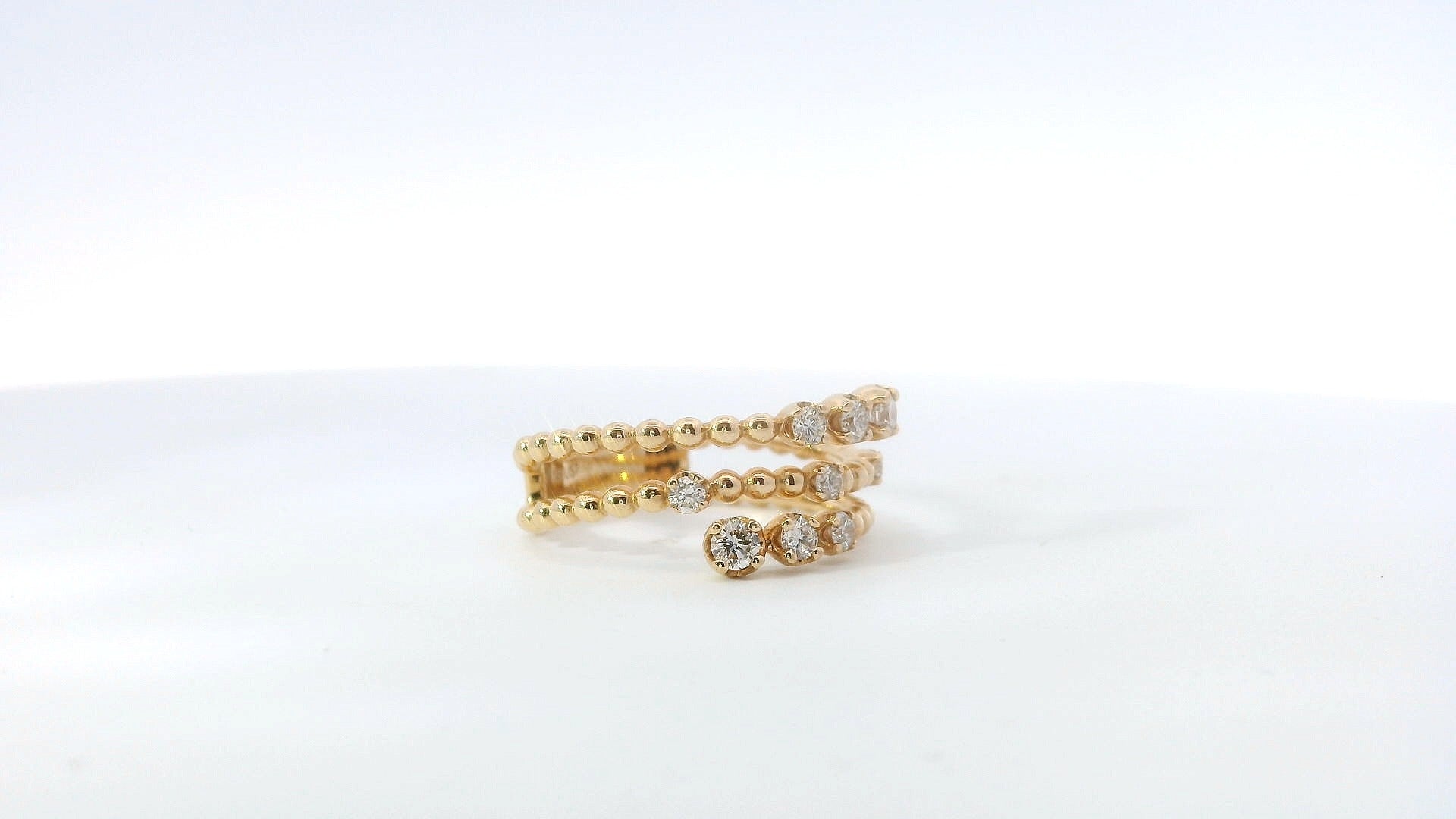 14K Yellow Gold and 0.41 CTW DIamond Fashion Wrap Ring