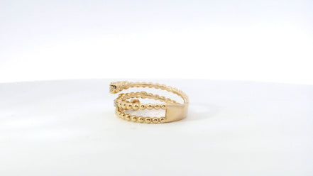 14K Yellow Gold and 0.41 CTW DIamond Fashion Wrap Ring