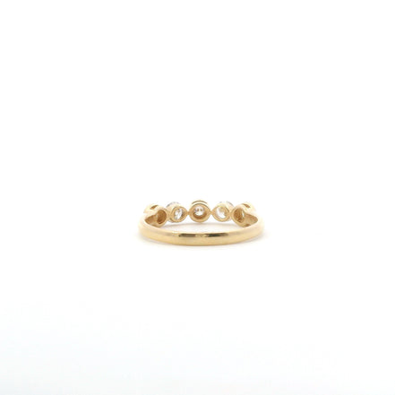 14K Yellow Gold Diamond Alternating Bezel Fashion Ring