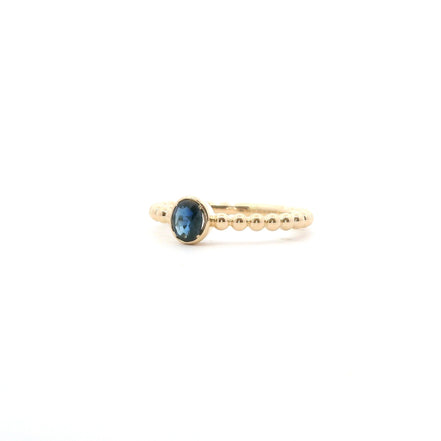 14K Yellow Gold Sapphire Beaded Stackable Fashion Ring