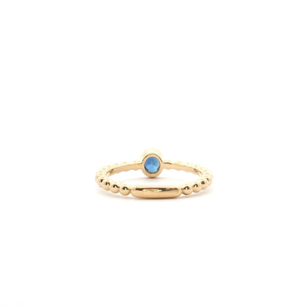 14K Yellow Gold Sapphire Beaded Stackable Fashion Ring