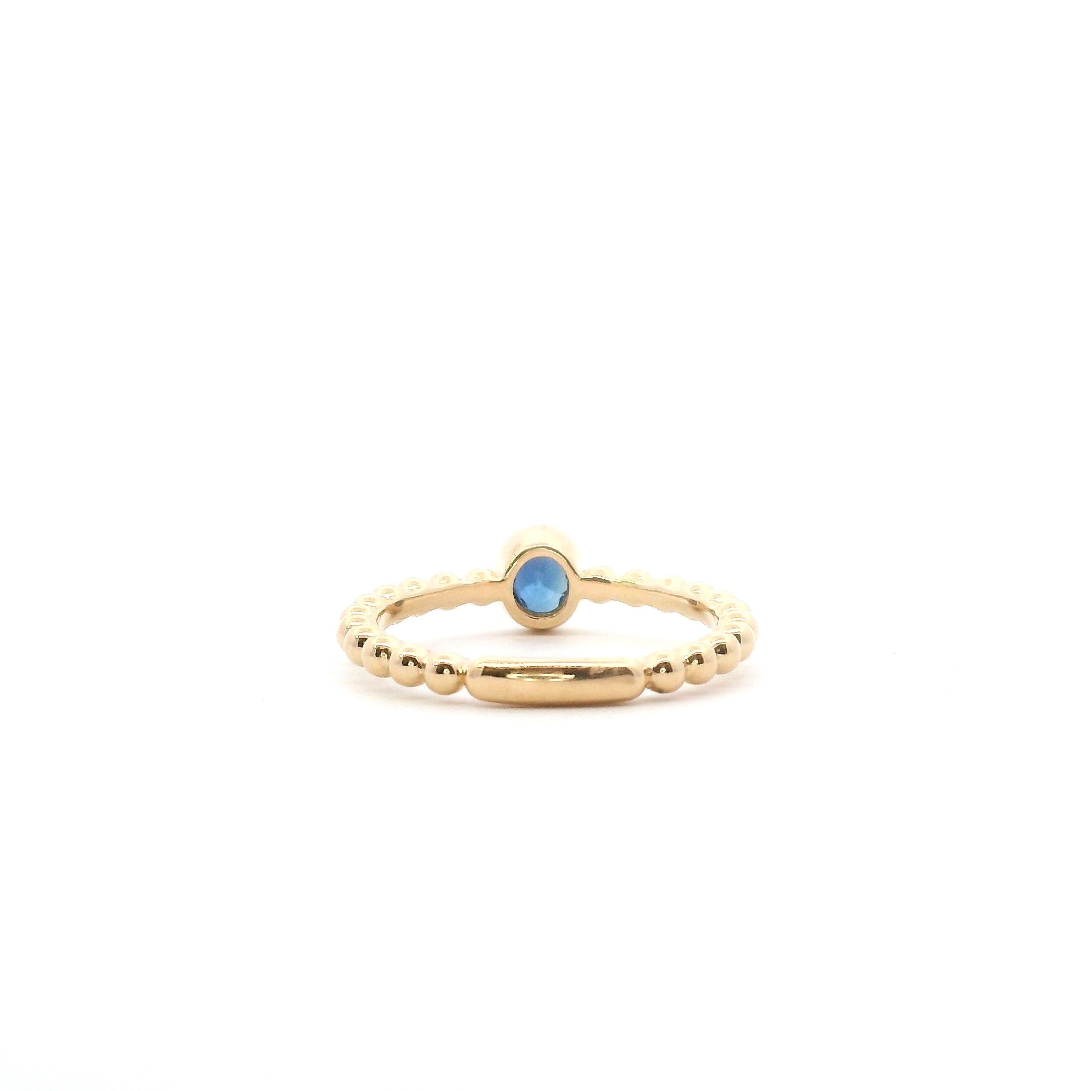 14K Yellow Gold Sapphire Beaded Stackable Fashion Ring