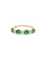 14K Yellow Gold Emerald & Diamond Fashion Band