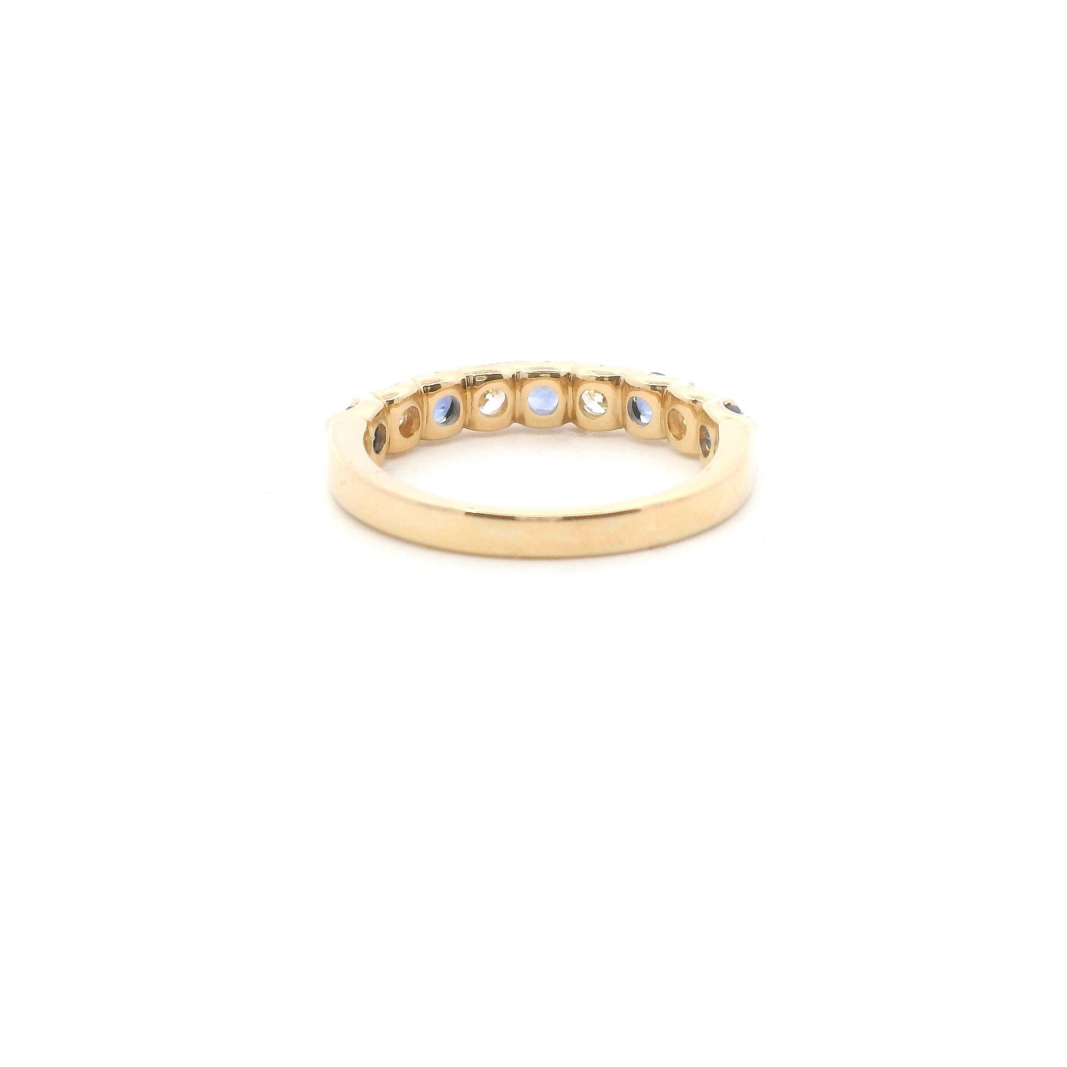 14K Yellow Gold Sapphire & Diamond Fashion Band