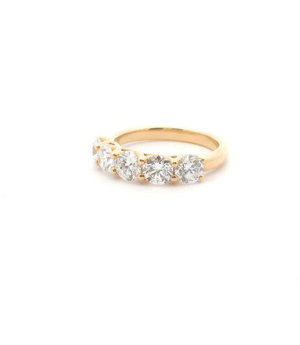 14K Yellow Gold 2 CTW Lab Grown Diamond 5 Stone Ring