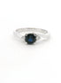 14K White Gold Diamond & Sapphire Round Fashion Ring