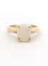 14K Yellow Gold Diamond & Opal Oval Shaped Fashion Ring