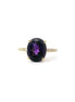 14K Yellow Gold Diamond And Amethyst Oval Fashion Ring