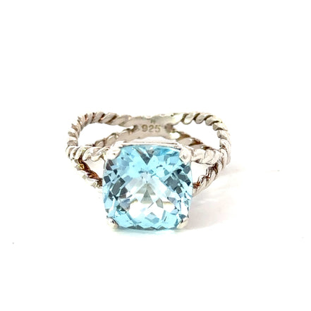 Raymond Mazza Silver Blue Topaz Ring