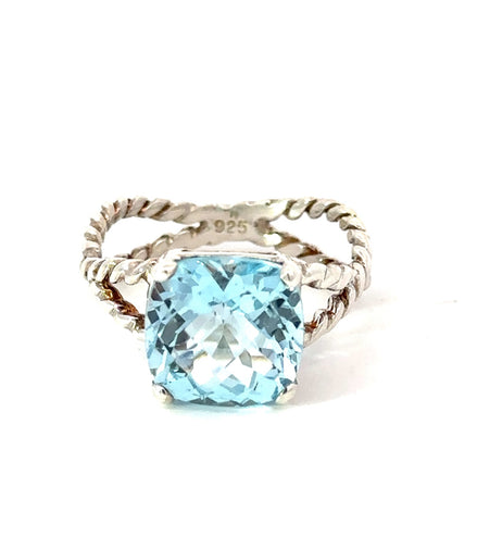 Raymond Mazza Silver Blue Topaz Ring