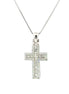 Ladies 14K White Gold And 0.56 CT Diamond Cross Necklace