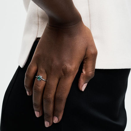 Pandora Moments May Royal Green Eternity Circle Ring Size 6