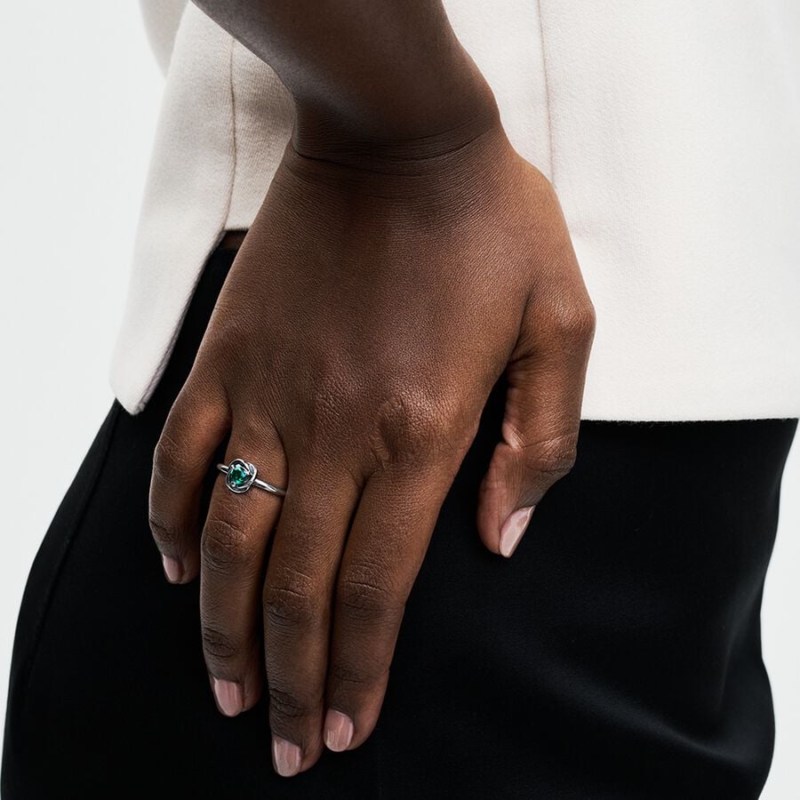 Pandora Moments May Royal Green Eternity Circle Ring Size 6