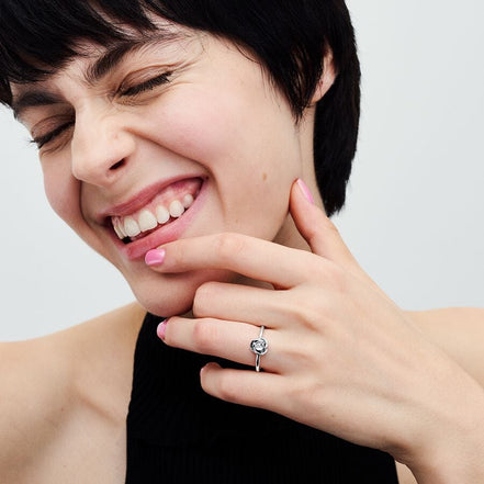 Pandora Moments April Clear Eternity Circle Ring Size 7