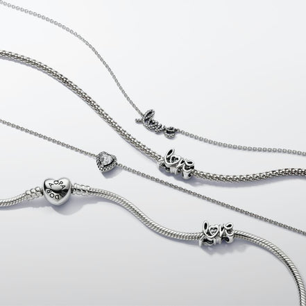 Pandora Moments Silver Handwritten "Love" Charm