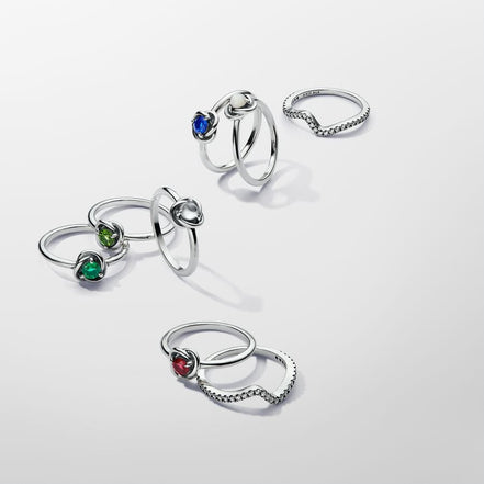 Pandora Moments April Clear Eternity Circle Ring Size 7