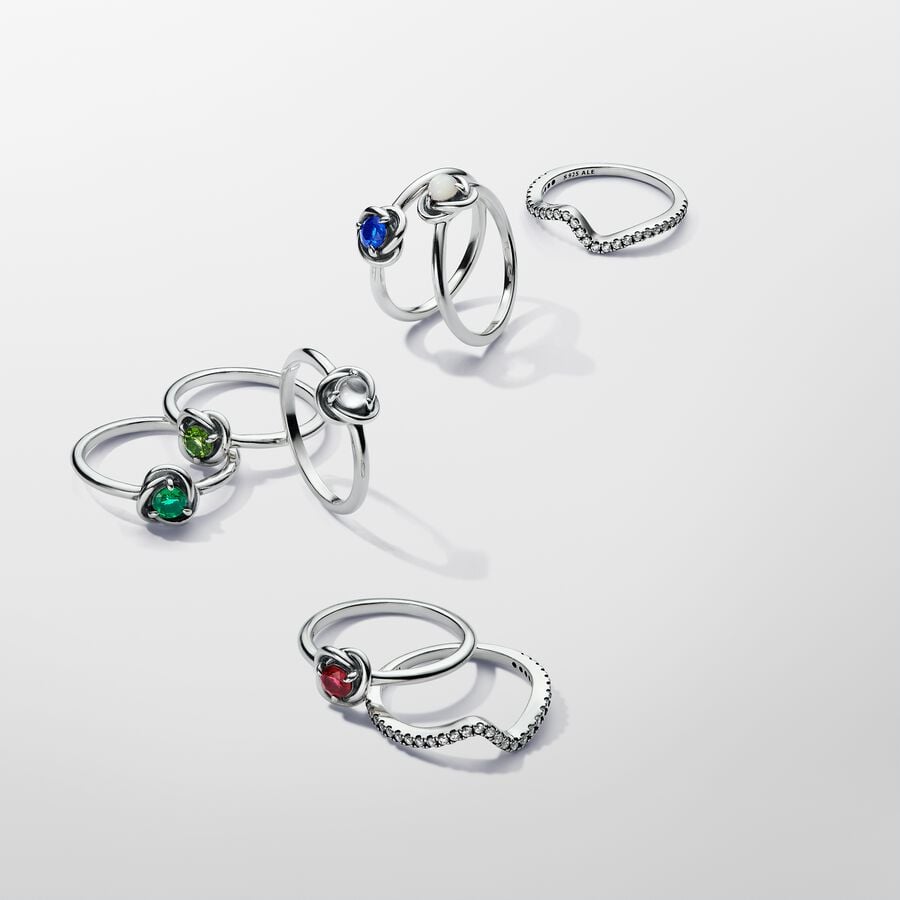 Pandora Moments April Clear Eternity Circle Ring Size 7