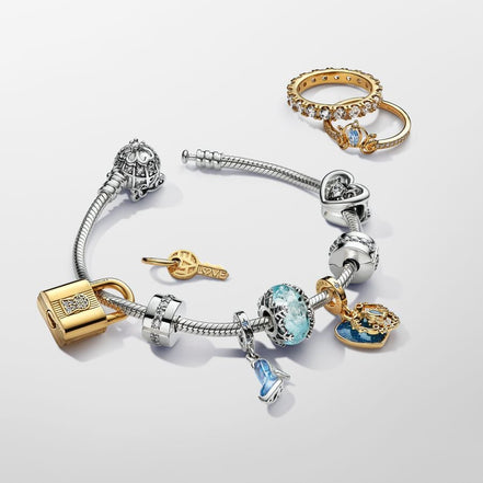 Pandora Disney Cinderella's Carriage And Heart Double Dangle Charm