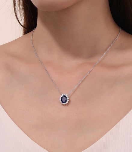 Lafonn 3.35 CTW Simulated Diamond & Lab Grown Sapphire Halo Necklace