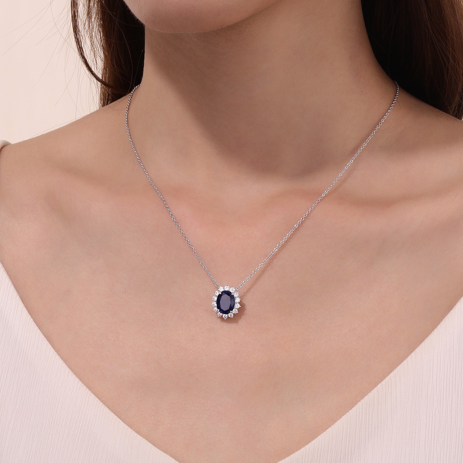 Lafonn 3.35 CTW Simulated Diamond & Lab Grown Sapphire Halo Necklace