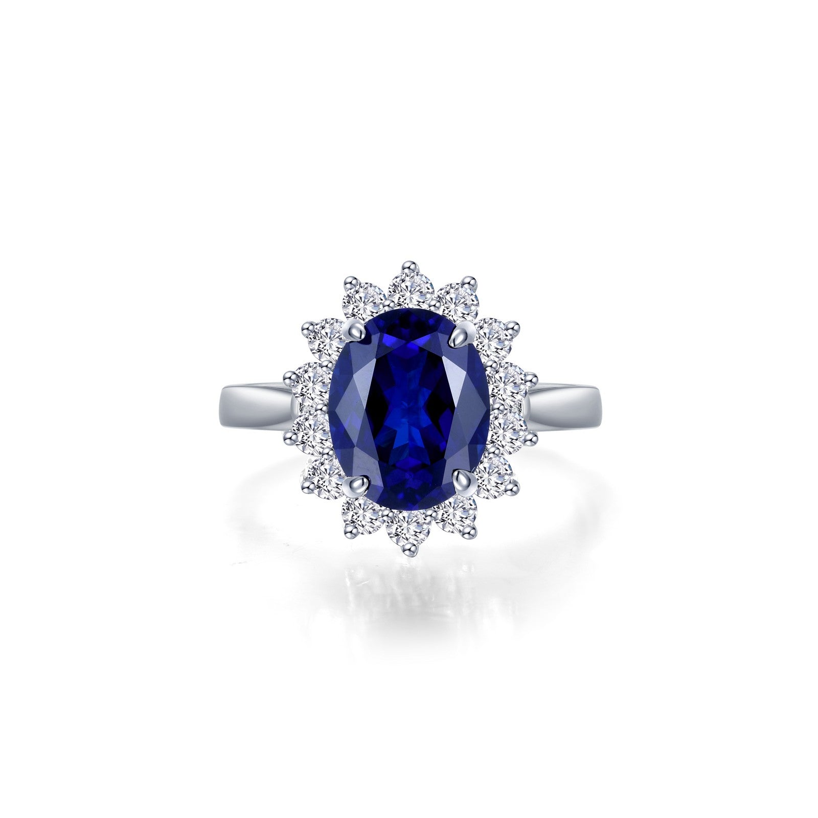 Lafonn 3.10 CTW Simulated Diamond & Lab Grown Sapphire Halo Engagement Ring Size 7