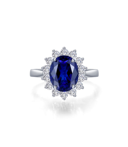 Lafonn 3.10 CTW Simulated Diamond & Lab Grown Sapphire Halo Engagement Ring Size 7