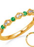 14K Yellow Gold Emerald And Daimond Band