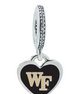 Pandora Wake Forest Dangle Heart Logo Charm