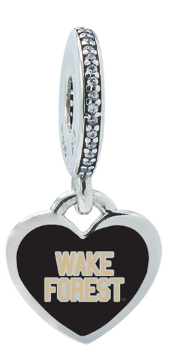 Pandora Wake Forest Dangle Heart Logo Charm